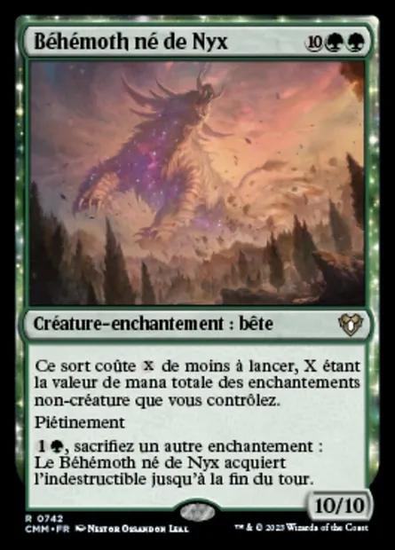 Béhémoth né de Nyx, carte Magic CMM 742 — extension Commander Masters