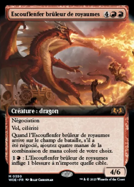 Escouflenfer brûleur de royaumes, carte Magic WOE 350 — extension Wilds of Eldraine