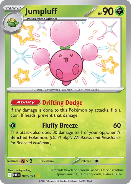 Jumpluff, Pokémon card PAF 098 — Paldean Fates set