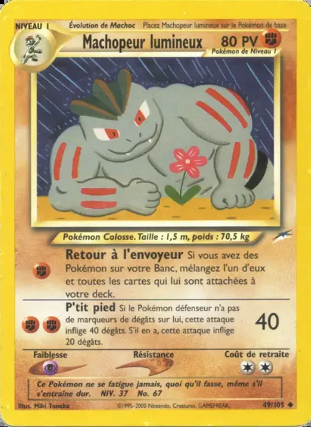 Machopeur lumineux, carte Pokémon NDE 49 — extension Neo Destiny