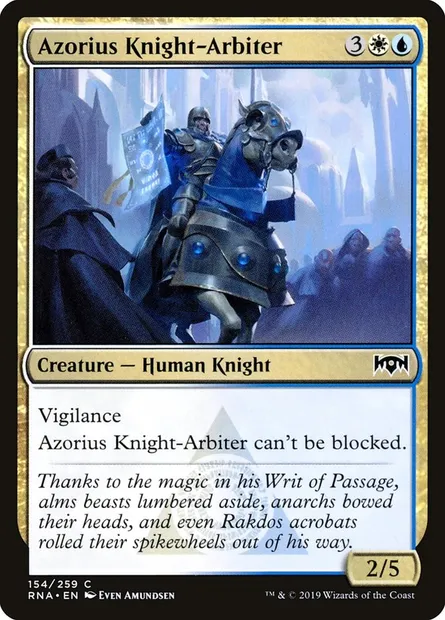 Azorius Knight-Arbiter, Magic card RNA 154 — Ravnica Allegiance set