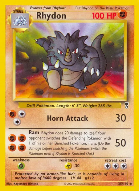 Rhydon, Pokémon card LC 35 — Legendary Collection set