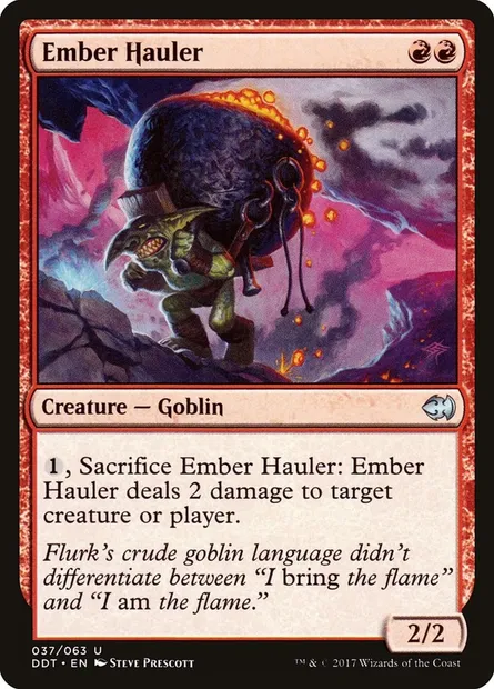 Transporteur de braises, carte Magic DDT 37 — extension Duel Decks: Merfolk vs. Goblins