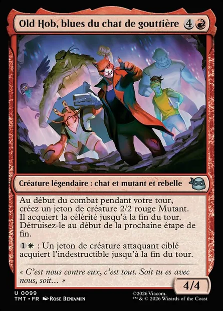 Old Hob, blues du chat de gouttière, carte Magic TMT 99 — extension Teenage Mutant Ninja Turtles
