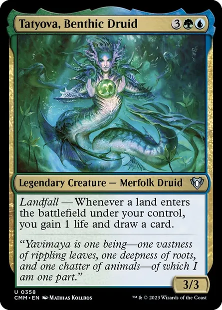 Tatyova, Benthic Druid, Magic card CMM 358 — Commander Masters set