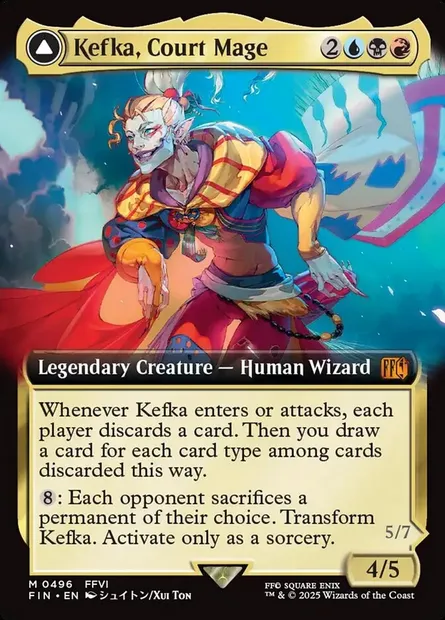 Kefka, Court Mage // Kefka, Ruler of Ruin, Magic card FIN 496 — Final Fantasy set