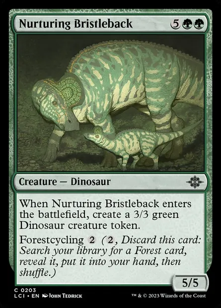 Nurturing Bristleback, Magic card LCI 203 — The Lost Caverns of Ixalan set