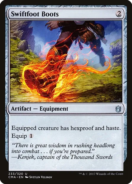 Swiftfoot Boots, Magic card CMA 233 — Commander Anthology set