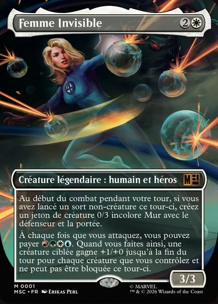 Femme Invisible, carte Magic MSC 1 — extension Marvel Super Heroes Commander