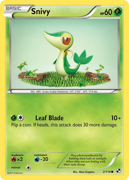 Snivy, Pokémon card BLW 2 — Black & White set