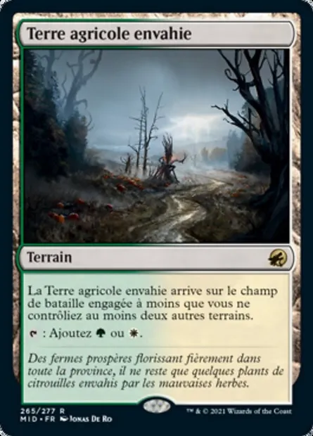 Terre agricole envahie, carte Magic MID 265 — extension Innistrad : chasse de minuit
