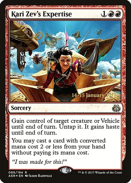 Kari Zev's Expertise, Magic card PAER 88s — Aether Revolt Promos set