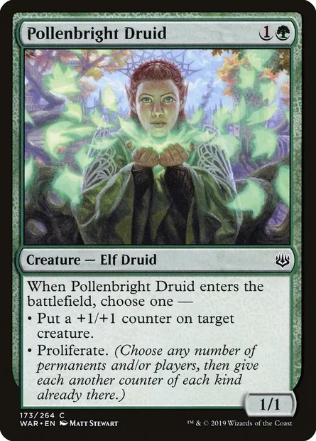 Pollenbright Druid, Magic card WAR 173 — War of the Spark set