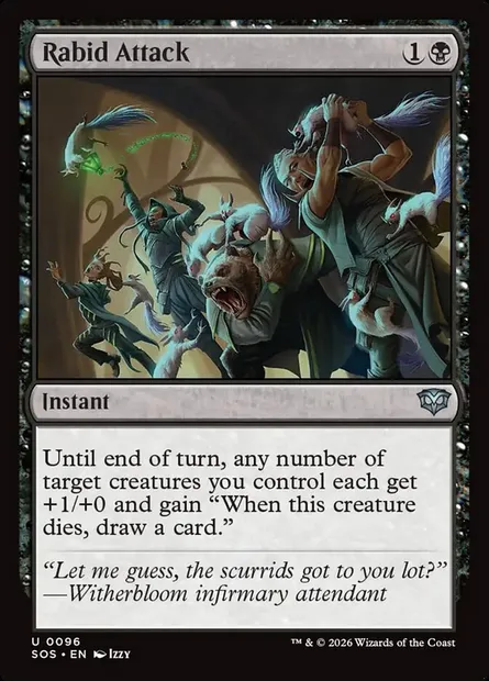 Rabid Attack, Magic card SOS 96 — Secrets of Strixhaven set
