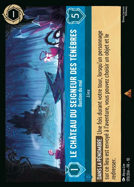 Le Château du Seigneur des Ténèbres - Bastion du mal, carte Disney Lorcana CH10-170 — extension Lueurs dans les Profondeurs