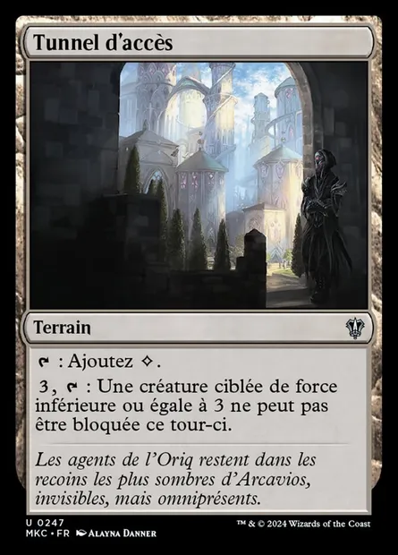 Tunnel d'accès, carte Magic MKC 247 — extension Murders at Karlov Manor Commander