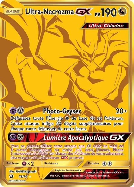 Ultra-Necrozma GX, carte Pokémon DRM 78 — extension Majesté Des Dragons