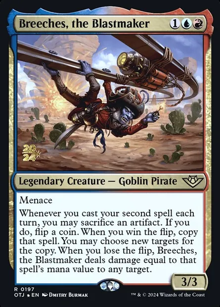Breeches, the Blastmaker, Magic card POTJ 197s — Outlaws of Thunder Junction Promos set