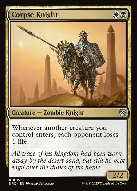 Corpse Knight, Magic card DRC 50 — Aetherdrift Commander set