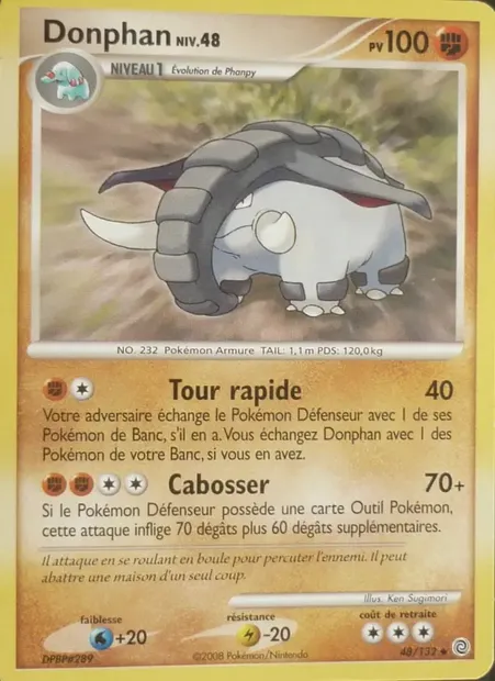 Donphan, carte Pokémon SW 48 — extension Merveilles Secrètes
