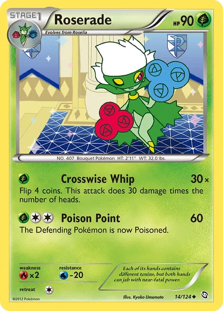 Roserade, Pokémon card DRX 14 — Dragons Exalted set