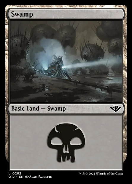 Swamp, Magic card OTJ 282 — Outlaws of Thunder Junction set