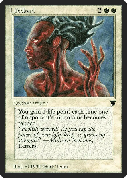 Lifeblood, carte Magic LEG 27 — extension Legends