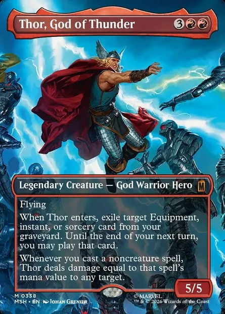 Thor, God of Thunder, Magic card MSH 338 — Marvel Super Heroes set