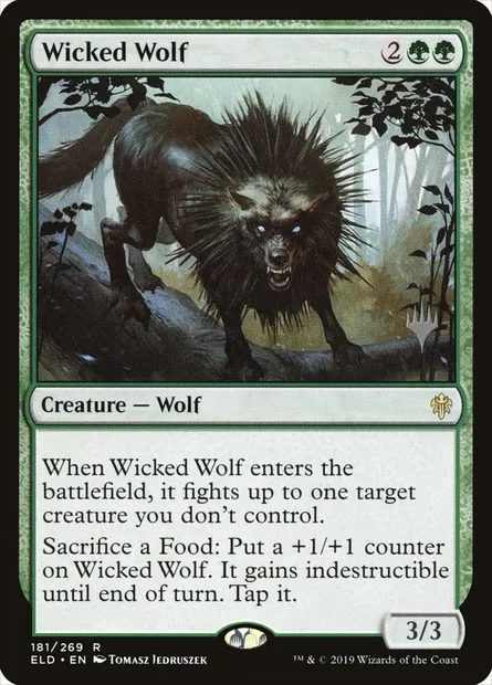 Méchant loup, carte Magic PELD 181p — extension Throne of Eldraine Promos