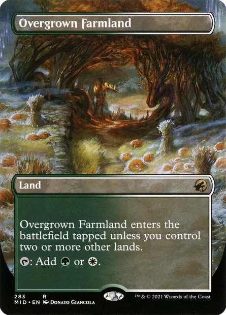 Overgrown Farmland, Magic card MID 283 — Innistrad: Midnight Hunt set