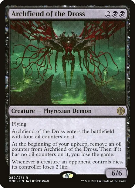 Archfiend of the Dross, Magic card ONE 82 — Phyrexia: All Will Be One set