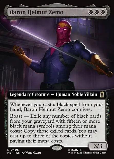 Baron Helmut Zemo, Magic card MSH 405 — Marvel Super Heroes set