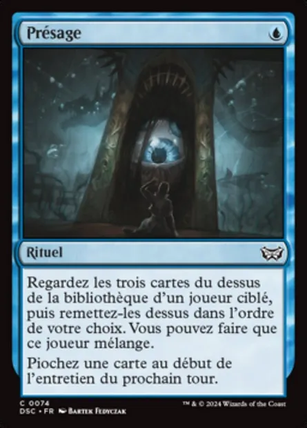 Présage, carte Magic DSC 74 — extension Duskmourn: House of Horror Commander