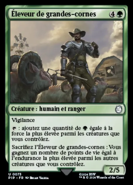 Éleveur de grandes-cornes, carte Magic PIP 73 — extension Fallout