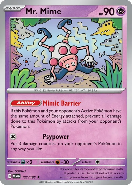 Mr. Mime, Pokémon card MEW 122 — 151 set