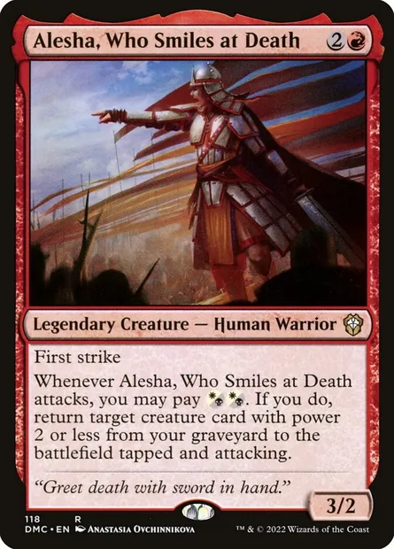 Alesha, Who Smiles at Death, Magic card DMC 118 — Dominaria United Commander set