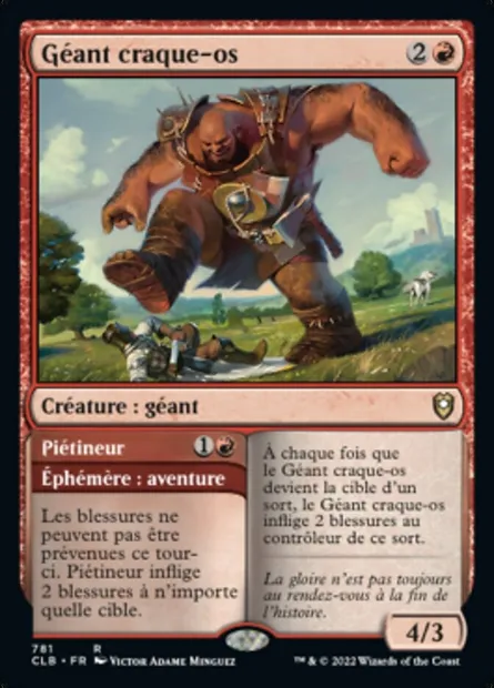 Géant craque-os // Piétineur, carte Magic CLB 781 — extension Commander Légendes : la bataille de la Porte de Baldur