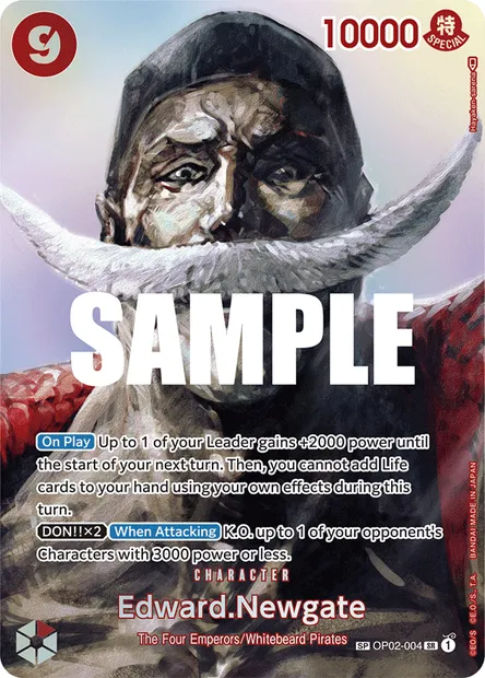 Edward.Newgate, One Piece card OP02-004 — PARAMOUNT WAR set