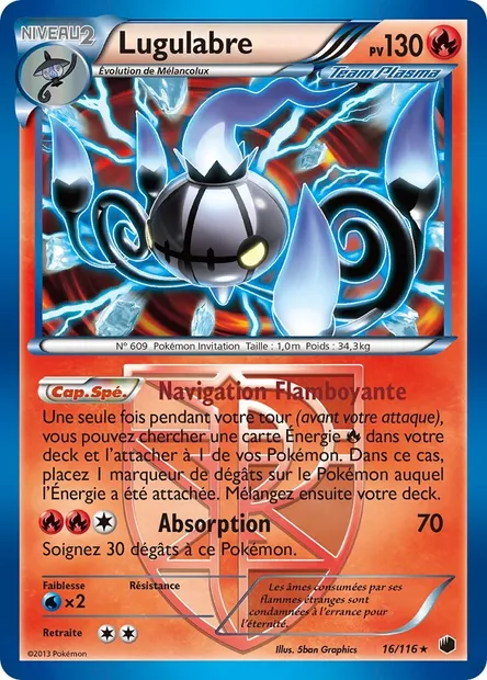 Lugulabre, carte Pokémon PLF 16 — extension Glaciation Plasma