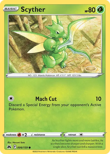 Scyther, Pokémon card CRZ 006 — Crown Zenith set
