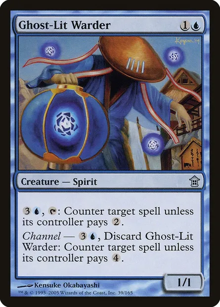 Ghost-Lit Warder, Magic card SOK 39 — Saviors of Kamigawa set