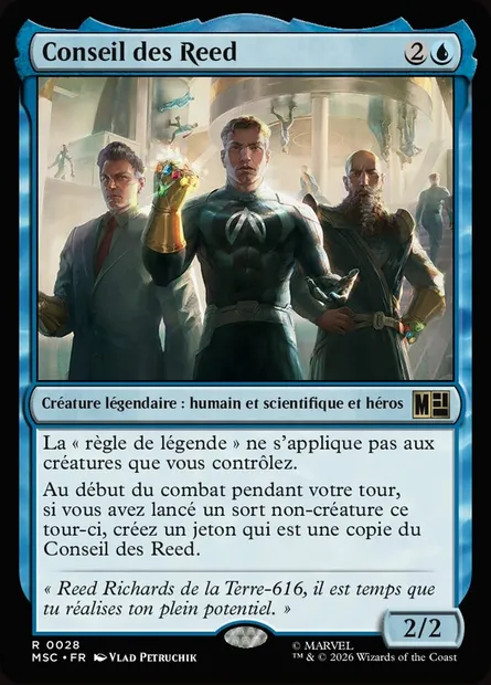 Conseil des Reed, carte Magic MSC 28 — extension Marvel Super Heroes Commander