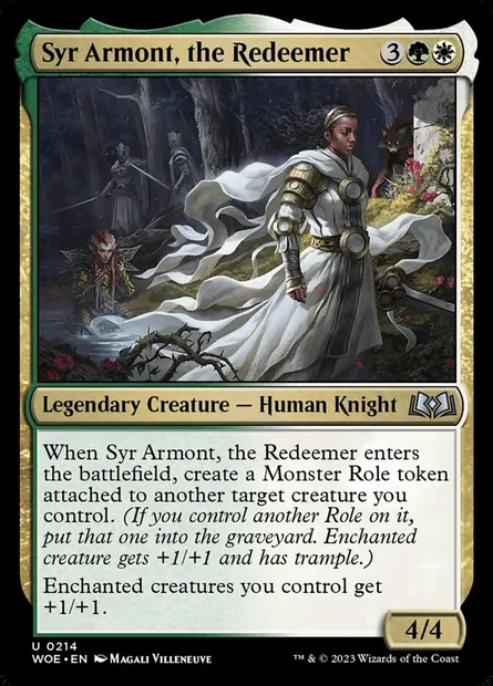 Syr Armont, the Redeemer, Magic card WOE 214 — Wilds of Eldraine set