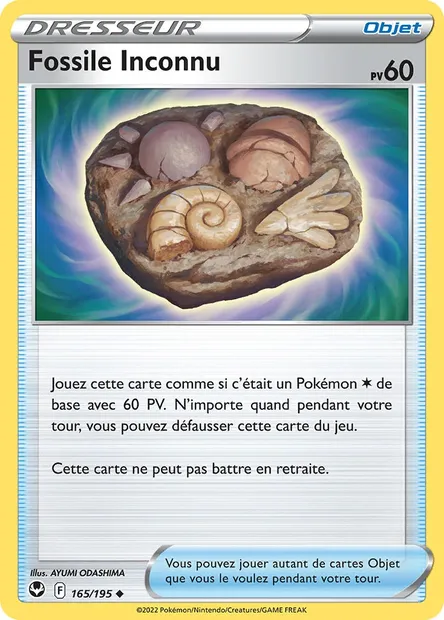 Fossile Inconnu, carte Pokémon SIT 165 — extension Tempête Argentée