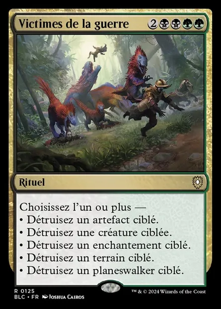 Victimes de la guerre, carte Magic BLC 125 — extension Bloomburrow Commander