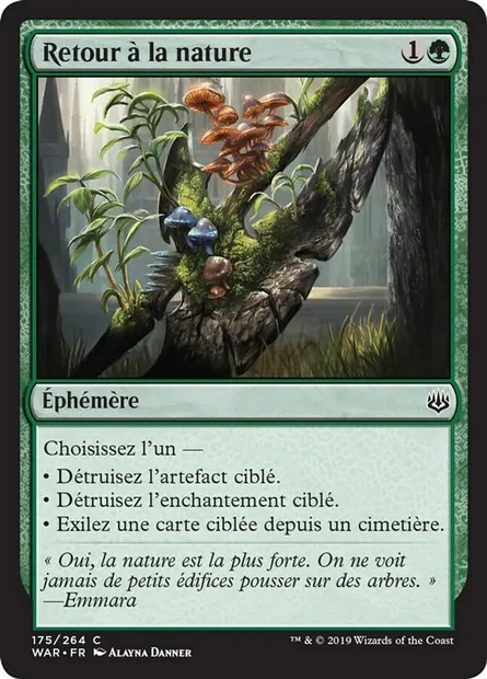 Retour à la nature, carte Magic WAR 175 — extension La guerre des Planeswalkers