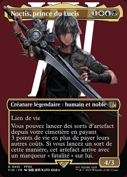 Noctis, prince du Lucis, carte Magic FIN 401 — extension Final Fantasy