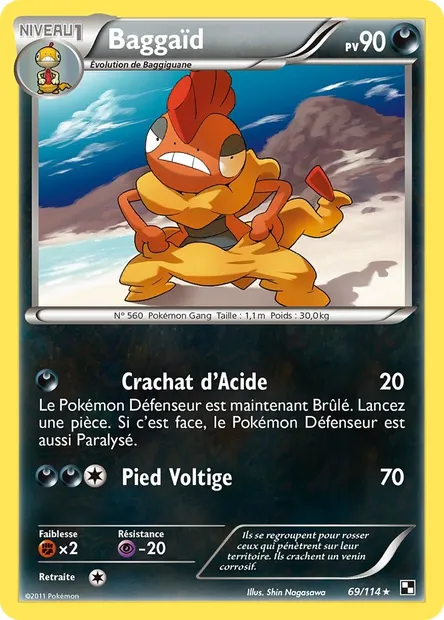 Baggaïd, carte Pokémon BLW 69 — extension Noir & Blanc