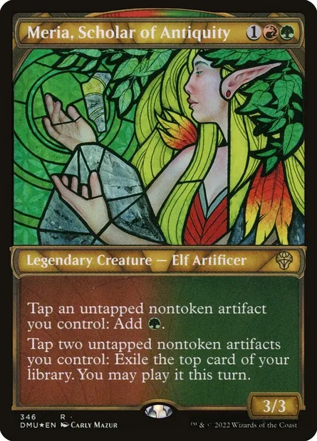 Meria, Scholar of Antiquity, Magic card DMU 346 — Dominaria United set