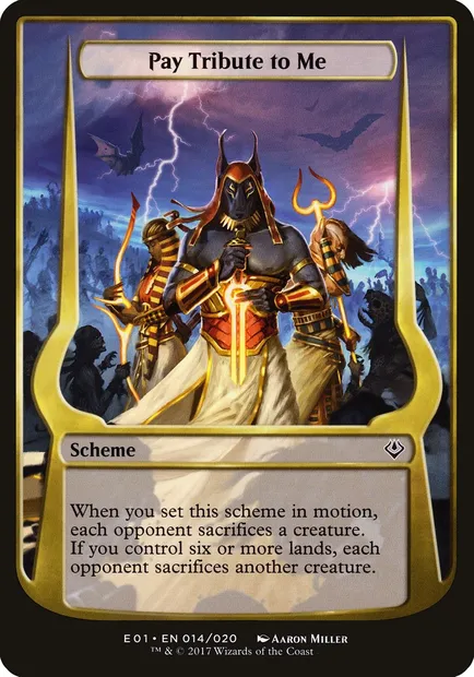 Pay Tribute to Me, carte Magic OE01 14★ — extension Archenemy: Nicol Bolas Schemes